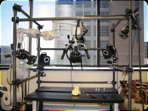 Another setup with sensors and cameras suitable during operation of the cobots