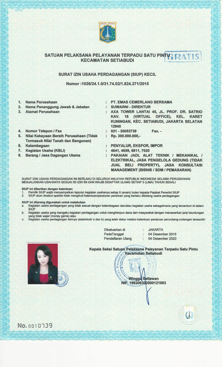 Business license PT ECP